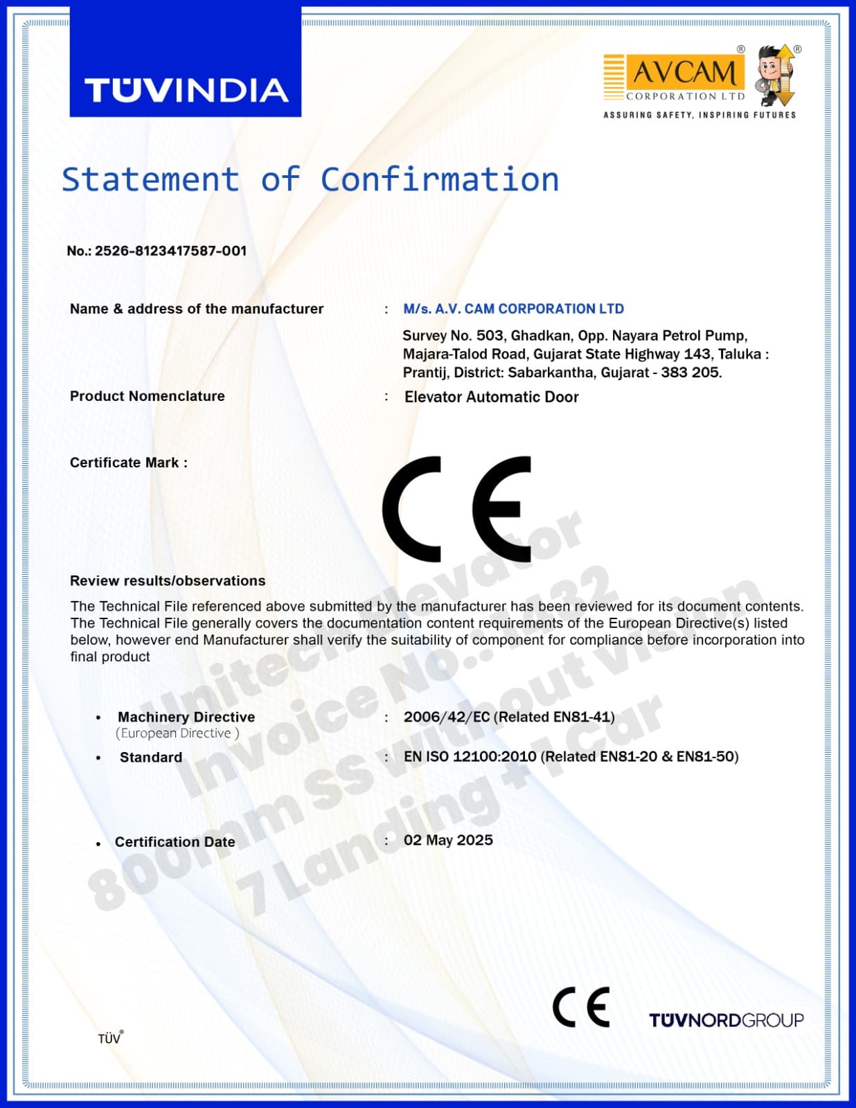 CE Marking — Machinery Directive 2006/42/EC scan